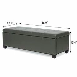 Promo ✔️ Adeco PU Leather Storage Ottoman Lift Top Footstool, Assembly Required 😍 -Adeco Shop Adeco PU Leather Storage Ottoman Lift Top Footstool2C Assembly Required 3