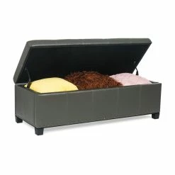 Promo ✔️ Adeco PU Leather Storage Ottoman Lift Top Footstool, Assembly Required 😍 -Adeco Shop Adeco PU Leather Storage Ottoman Lift Top Footstool2C Assembly Required 6