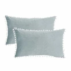 Discount 🧨 Adeco Pack Of 2 Decorative Throw Pillow Covers With Pom Poms 🔥 -Adeco Shop Adeco Pack of 2 Decorative Throw Pillow Covers with Pom Poms 2