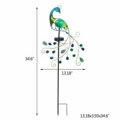 Buy 🎁 Adeco Peacock Metal Stake With Solar Lights 🔥 -Adeco Shop Adeco Peacock Metal Stake with Solar Lights 4