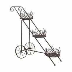 Coupon ✨ Adeco Plant Stands 3 Tier Metal Garden Cart Flower Pot Shelving Rack 🤩 -Adeco Shop Adeco Plant Stands 3 Tier Metal Garden Cart Flower Pot Shelving Rack 7