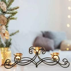 Cheap 😉 Adeco Iron Pyramid Candle Holder 👍 -Adeco Shop Adeco Pyramid Layout2C 3 Tea Light Iron Table Desk Top Candle Holder 2