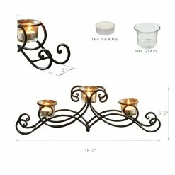 Cheap 😉 Adeco Iron Pyramid Candle Holder 👍 -Adeco Shop Adeco Pyramid Layout2C 3 Tea Light Iron Table Desk Top Candle Holder 5