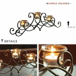 Cheap 😉 Adeco Iron Pyramid Candle Holder 👍 -Adeco Shop Adeco Pyramid Layout2C 3 Tea Light Iron Table Desk Top Candle Holder 7