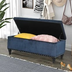 Best Pirce 🛒 Adeco Rectanglar Storage Ottoman Footrest Bench Assembly Required Blue 🎉 29 Best Pirce 🛒 Adeco Rectanglar Storage Ottoman Footrest Bench Assembly Required Blue 🎉 -Adeco Shop Adeco Rectanglar Storage Ottoman Footrest Bench Assembly Required 12