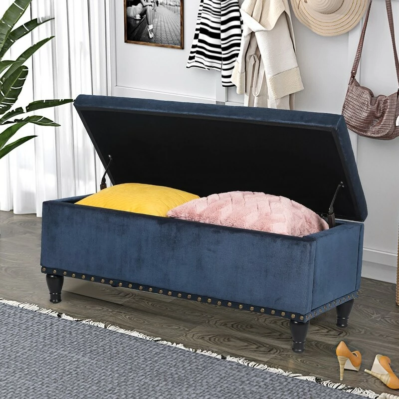 Best Pirce 🛒 Adeco Rectanglar Storage Ottoman Footrest Bench Assembly Required Blue 🎉 15 Best Pirce 🛒 Adeco Rectanglar Storage Ottoman Footrest Bench Assembly Required Blue 🎉 - Image 13