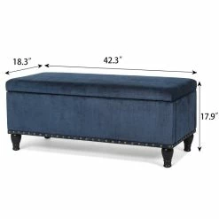 Best Pirce 🛒 Adeco Rectanglar Storage Ottoman Footrest Bench Assembly Required Blue 🎉 30 Best Pirce 🛒 Adeco Rectanglar Storage Ottoman Footrest Bench Assembly Required Blue 🎉 -Adeco Shop Adeco Rectanglar Storage Ottoman Footrest Bench Assembly Required 13