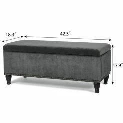 Best Pirce 🛒 Adeco Rectanglar Storage Ottoman Footrest Bench Assembly Required Blue 🎉 20 Best Pirce 🛒 Adeco Rectanglar Storage Ottoman Footrest Bench Assembly Required Blue 🎉 -Adeco Shop Adeco Rectanglar Storage Ottoman Footrest Bench Assembly Required 3