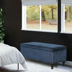 Best Pirce 🛒 Adeco Rectanglar Storage Ottoman Footrest Bench Assembly Required Blue 🎉 26 Best Pirce 🛒 Adeco Rectanglar Storage Ottoman Footrest Bench Assembly Required Blue 🎉 -Adeco Shop Adeco Rectanglar Storage Ottoman Footrest Bench Assembly Required 9