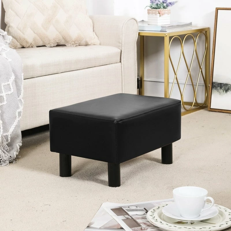 Best Sale ⌛ Adeco Rectangle Footrest Ottoman Faux Leather Foot Stool Black ✨ 4 Best Sale ⌛ Adeco Rectangle Footrest Ottoman Faux Leather Foot Stool Black ✨ - Image 2