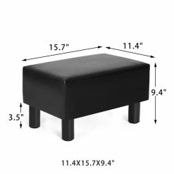 Best Sale ⌛ Adeco Rectangle Footrest Ottoman Faux Leather Foot Stool Black ✨ 20 Best Sale ⌛ Adeco Rectangle Footrest Ottoman Faux Leather Foot Stool Black ✨ -Adeco Shop Adeco Rectangle Footrest Stool Ottoman Faux Leather Foot Step 3