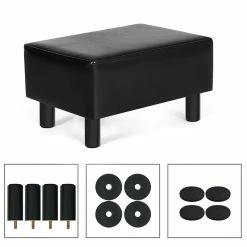 Best Sale ⌛ Adeco Rectangle Footrest Ottoman Faux Leather Foot Stool Black ✨ 21 Best Sale ⌛ Adeco Rectangle Footrest Ottoman Faux Leather Foot Stool Black ✨ -Adeco Shop Adeco Rectangle Footrest Stool Ottoman Faux Leather Foot Step 4