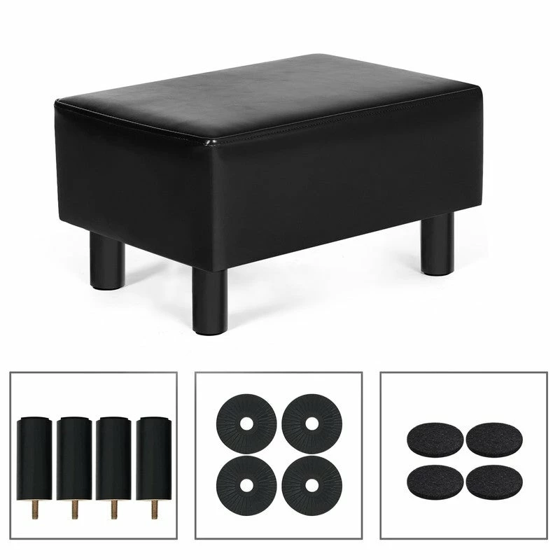 Best Sale ⌛ Adeco Rectangle Footrest Ottoman Faux Leather Foot Stool Black ✨ 7 Best Sale ⌛ Adeco Rectangle Footrest Ottoman Faux Leather Foot Stool Black ✨ - Image 5