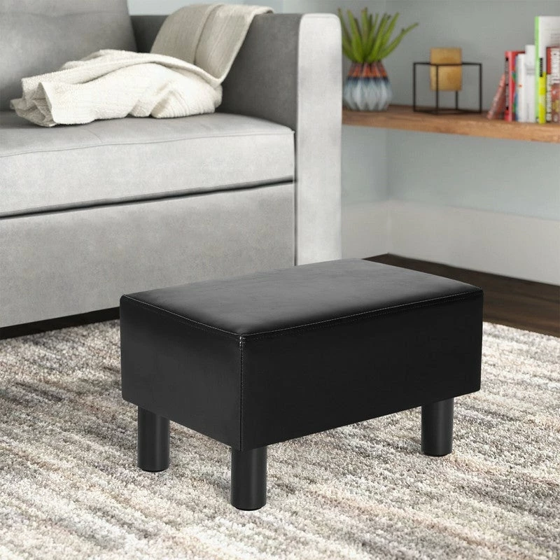 Best Sale ⌛ Adeco Rectangle Footrest Ottoman Faux Leather Foot Stool Black ✨ 3 Best Sale ⌛ Adeco Rectangle Footrest Ottoman Faux Leather Foot Stool Black ✨