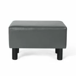 Budget 👏 Adeco Rectangle Footrest Stool Small Ottoman PU Leather Modern Style 🎁 -Adeco Shop Adeco Rectangle Footrest Stool Small Ottoman PU Leather Modern Style 5