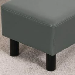 Budget 👏 Adeco Rectangle Footrest Stool Small Ottoman PU Leather Modern Style 🎁 -Adeco Shop Adeco Rectangle Footrest Stool Small Ottoman PU Leather Modern Style 8