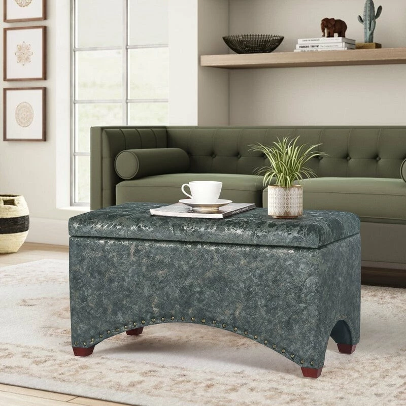 Buy ๐ Adeco Rectangle Tufted Storage Ottoman Bench Velvet Fabric Foot Rest Green ๐ 4 Buy ๐ Adeco Rectangle Tufted Storage Ottoman Bench Velvet Fabric Foot Rest Green ๐ - Image 2