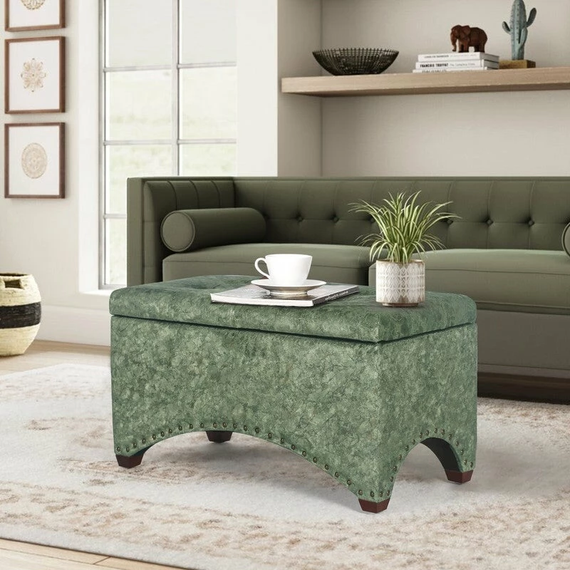 Buy ๐ Adeco Rectangle Tufted Storage Ottoman Bench Velvet Fabric Foot Rest Green ๐ 14 Buy ๐ Adeco Rectangle Tufted Storage Ottoman Bench Velvet Fabric Foot Rest Green ๐ - Image 12