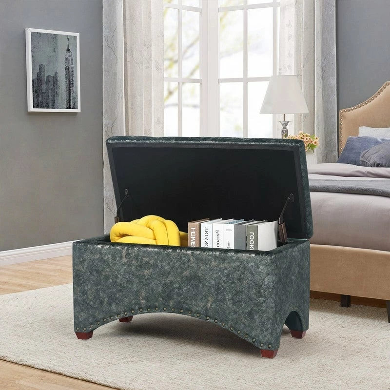 Buy ๐ Adeco Rectangle Tufted Storage Ottoman Bench Velvet Fabric Foot Rest Green ๐ 5 Buy ๐ Adeco Rectangle Tufted Storage Ottoman Bench Velvet Fabric Foot Rest Green ๐ - Image 3