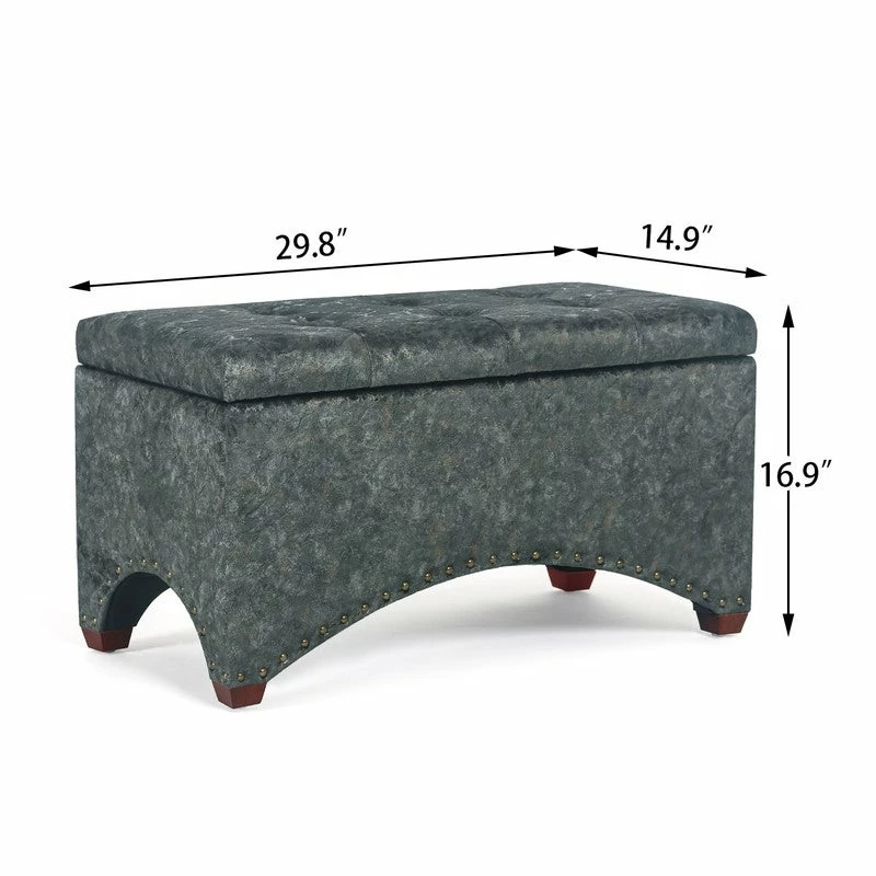 Buy ๐ Adeco Rectangle Tufted Storage Ottoman Bench Velvet Fabric Foot Rest Green ๐ 6 Buy ๐ Adeco Rectangle Tufted Storage Ottoman Bench Velvet Fabric Foot Rest Green ๐ - Image 4