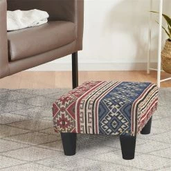 Best reviews of 🎉 Adeco Rectangular Footstool Fabric Padded Footrest Ottomans Modern Bohemia 🛒