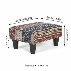 Best reviews of 🎉 Adeco Rectangular Footstool Fabric Padded Footrest Ottomans Modern Bohemia 🛒 -Adeco Shop Adeco Rectangular Footstool Fabric Padded Footrest Ottomans Modern 3