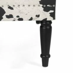 Discount ✨ Adeco Rectangular Ottoman Black Milk Cow Bench Fabric Footrest Stool 👍 -Adeco Shop Adeco Rectangular Ottoman Black Milk Cow Bench Fabric Footrest Stool 10