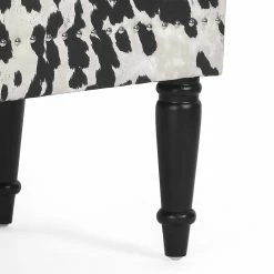 Discount ✨ Adeco Rectangular Ottoman Black Milk Cow Bench Fabric Footrest Stool 👍 -Adeco Shop Adeco Rectangular Ottoman Black Milk Cow Bench Fabric Footrest Stool 11