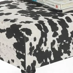 Discount ✨ Adeco Rectangular Ottoman Black Milk Cow Bench Fabric Footrest Stool 👍 -Adeco Shop Adeco Rectangular Ottoman Black Milk Cow Bench Fabric Footrest Stool 8