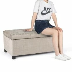 Budget ✨ Adeco Rectangular Storage Fabric Ottoman Bench Tufted Foot Rest Stool Sky Blue 🌟 29 Budget ✨ Adeco Rectangular Storage Fabric Ottoman Bench Tufted Foot Rest Stool Sky Blue 🌟 -Adeco Shop Adeco Rectangular Storage Fabric Ottoman Bench Tufted Foot Rest Stool 12