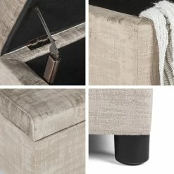 Budget ✨ Adeco Rectangular Storage Fabric Ottoman Bench Tufted Foot Rest Stool Sky Blue 🌟 31 Budget ✨ Adeco Rectangular Storage Fabric Ottoman Bench Tufted Foot Rest Stool Sky Blue 🌟 -Adeco Shop Adeco Rectangular Storage Fabric Ottoman Bench Tufted Foot Rest Stool 14