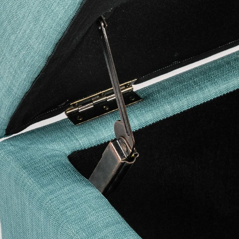 Budget ✨ Adeco Rectangular Storage Fabric Ottoman Bench Tufted Foot Rest Stool Sky Blue 🌟 6 Budget ✨ Adeco Rectangular Storage Fabric Ottoman Bench Tufted Foot Rest Stool Sky Blue 🌟 - Image 4