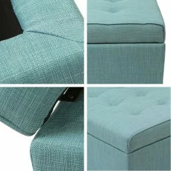 Budget ✨ Adeco Rectangular Storage Fabric Ottoman Bench Tufted Foot Rest Stool Sky Blue 🌟 21 Budget ✨ Adeco Rectangular Storage Fabric Ottoman Bench Tufted Foot Rest Stool Sky Blue 🌟 -Adeco Shop Adeco Rectangular Storage Fabric Ottoman Bench Tufted Foot Rest Stool 4