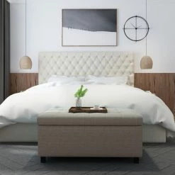 Budget ✨ Adeco Rectangular Storage Fabric Ottoman Bench Tufted Foot Rest Stool Sky Blue 🌟 22 Budget ✨ Adeco Rectangular Storage Fabric Ottoman Bench Tufted Foot Rest Stool Sky Blue 🌟 -Adeco Shop Adeco Rectangular Storage Fabric Ottoman Bench Tufted Foot Rest Stool 5