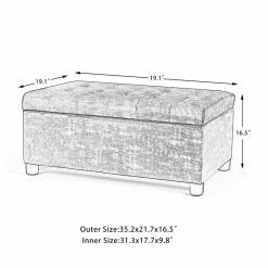 Budget ✨ Adeco Rectangular Storage Fabric Ottoman Bench Tufted Foot Rest Stool Sky Blue 🌟 24 Budget ✨ Adeco Rectangular Storage Fabric Ottoman Bench Tufted Foot Rest Stool Sky Blue 🌟 -Adeco Shop Adeco Rectangular Storage Fabric Ottoman Bench Tufted Foot Rest Stool 7