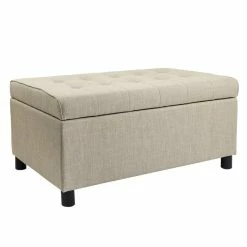 Budget ✨ Adeco Rectangular Storage Fabric Ottoman Bench Tufted Foot Rest Stool Sky Blue 🌟 26 Budget ✨ Adeco Rectangular Storage Fabric Ottoman Bench Tufted Foot Rest Stool Sky Blue 🌟 -Adeco Shop Adeco Rectangular Storage Fabric Ottoman Bench Tufted Foot Rest Stool 9