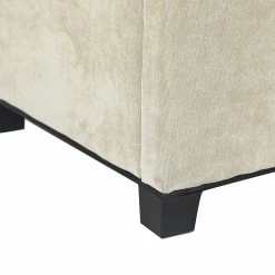 Hot Sale 🛒 Adeco Rectangular Storage Ottoman Bench Fabric Linen Footstool Assembly Required Grey 🔥 -Adeco Shop Adeco Rectangular Storage Ottoman Bench Fabric Linen Footstool Assembly Required 7