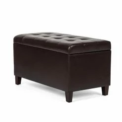Best Sale 💯 Adeco Rectangular Storage Ottoman Faux Leather Bench Lift-top Footrest 🛒 -Adeco Shop Adeco Rectangular Storage Ottoman Faux Leather Bench Lift top Footrest 3