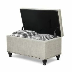 New 😍 Adeco Rectangular Storage Ottoman Tufted Bench Footstool Velvet Blue ✔️ -Adeco Shop Adeco Rectangular Storage Ottoman Tufted Bench Footstool Velvet 10