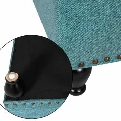 New 😍 Adeco Rectangular Storage Ottoman Tufted Bench Footstool Velvet Blue ✔️ -Adeco Shop Adeco Rectangular Storage Ottoman Tufted Bench Footstool Velvet 6