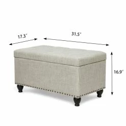 New 😍 Adeco Rectangular Storage Ottoman Tufted Bench Footstool Velvet Blue ✔️ -Adeco Shop Adeco Rectangular Storage Ottoman Tufted Bench Footstool Velvet 9
