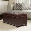 New 💯 Adeco Rectangular Storage Ottoman Tufted Faux-Leather Bench Lifted Top Black ✨ -Adeco Shop Adeco Rectangular Storage Ottoman Tufted Faux Leather Bench Lifted Top