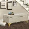 Wholesale ❤️ Adeco Rectangular Storage Ottoman Tufted Lift Top Bench Footstool Linen Dark Grey 👍 -Adeco Shop Adeco Rectangular Storage Ottoman Tufted Lift Top Bench Footstool Linen