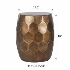 Best Sale 🔥 Adeco Round Copper End Table Outdoor Side Table Or Stool For Patio 🎁 -Adeco Shop Adeco Round Concrete Side Table Geometric Accent End Table Coffee Table 4