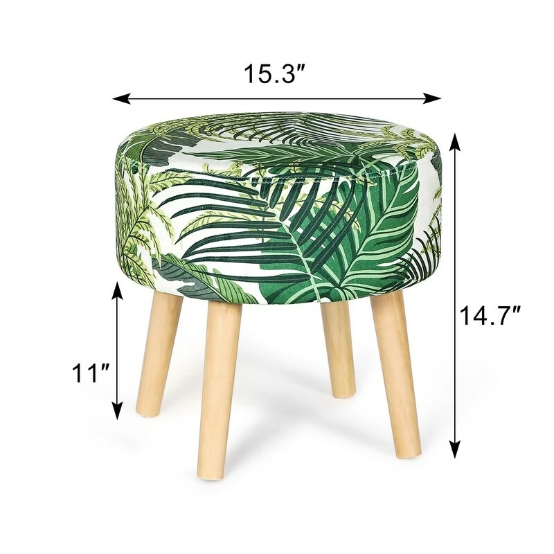 Brand new ⌛ Adeco Round Fabric Foot Stool Ottoman Soft Padded Seat Modern Footrest Green 🔔 13 Brand new ⌛ Adeco Round Fabric Foot Stool Ottoman Soft Padded Seat Modern Footrest Green 🔔 - Image 11