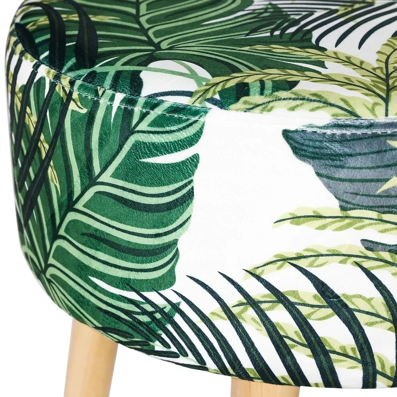 Brand new ⌛ Adeco Round Fabric Foot Stool Ottoman Soft Padded Seat Modern Footrest Green 🔔 14 Brand new ⌛ Adeco Round Fabric Foot Stool Ottoman Soft Padded Seat Modern Footrest Green 🔔 - Image 12
