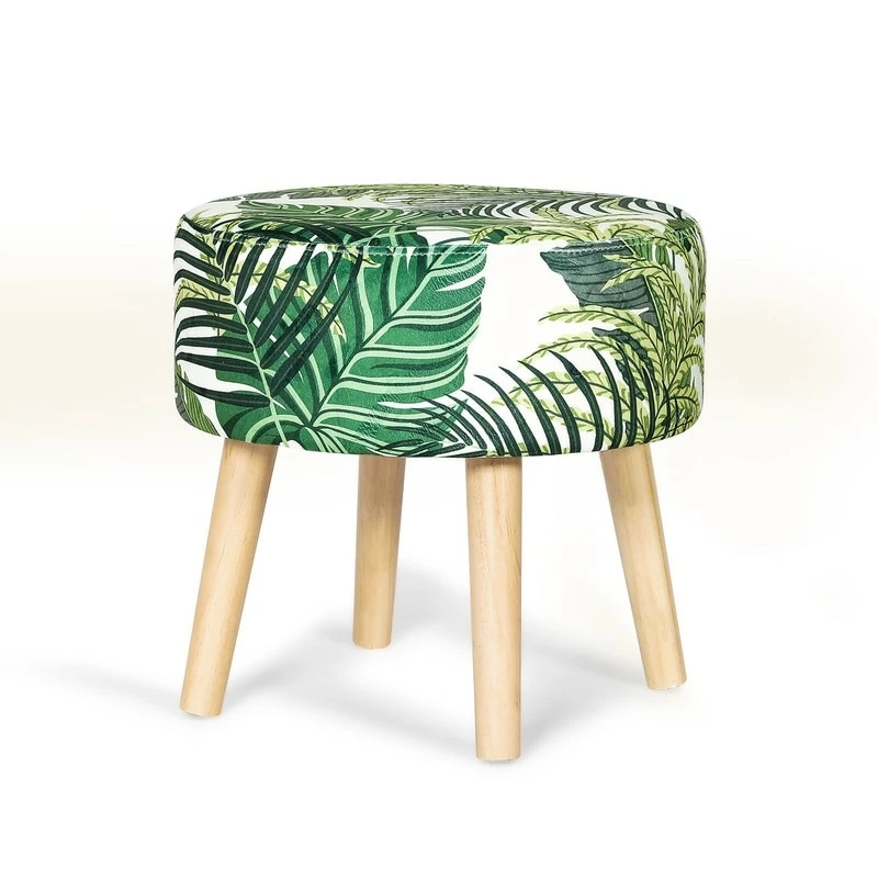 Brand new ⌛ Adeco Round Fabric Foot Stool Ottoman Soft Padded Seat Modern Footrest Green 🔔 15 Brand new ⌛ Adeco Round Fabric Foot Stool Ottoman Soft Padded Seat Modern Footrest Green 🔔 - Image 13