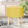 Brand new 🎁 Adeco Round Fabric Footrest Stool Ottoman Padded Seat And Wooden Legs Black/white 🎉 -Adeco Shop Adeco Round Fabric Footrest Stool Ottoman Padded Seat and Wooden Legs