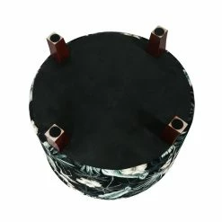 Buy 😉 Adeco Round Fabric Storage Ottoman Upholstered Footstool Removable Lid ❤️ -Adeco Shop Adeco Round Fabric Storage Ottoman Upholstered Footstool Removable Lid 9