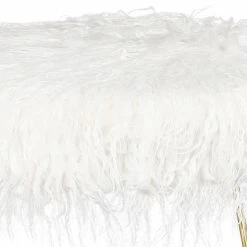 Hot Sale 💯 Adeco Round Footrest Faux Fur Ottoman Vanity Chair Fluffy Cushion White 🎁 -Adeco Shop Adeco Round Footrest Faux Fur Ottoman Vanity Chair Fluffy Cushion 6